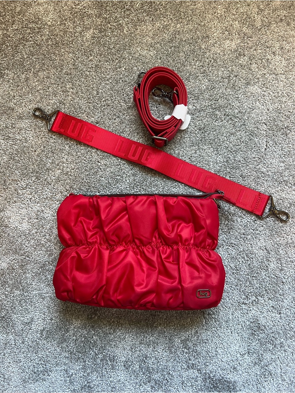 Lug Flounce poppy red with two straps NWOT